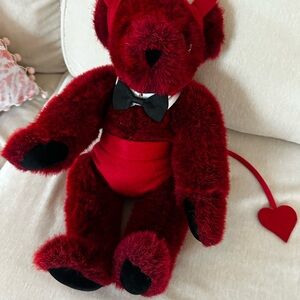 Red Devil Teddy Bear with Bow Tie